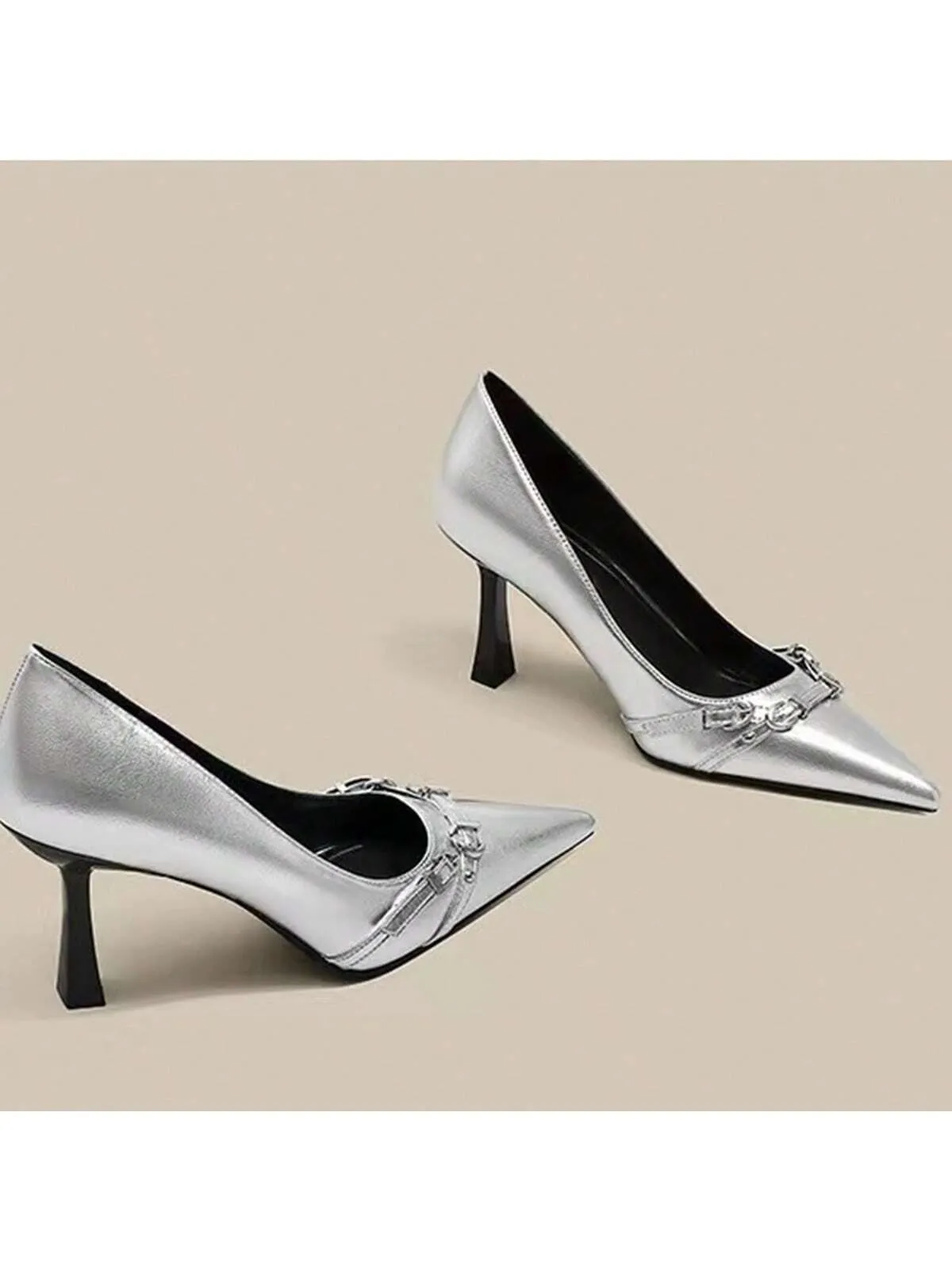 2024 New High Heels Elegant Pointed Toe Stilettos, Mature French Chic Style