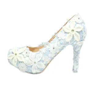 Aimeliyar High-Heel Shoes Sequins Blue Colour For Women