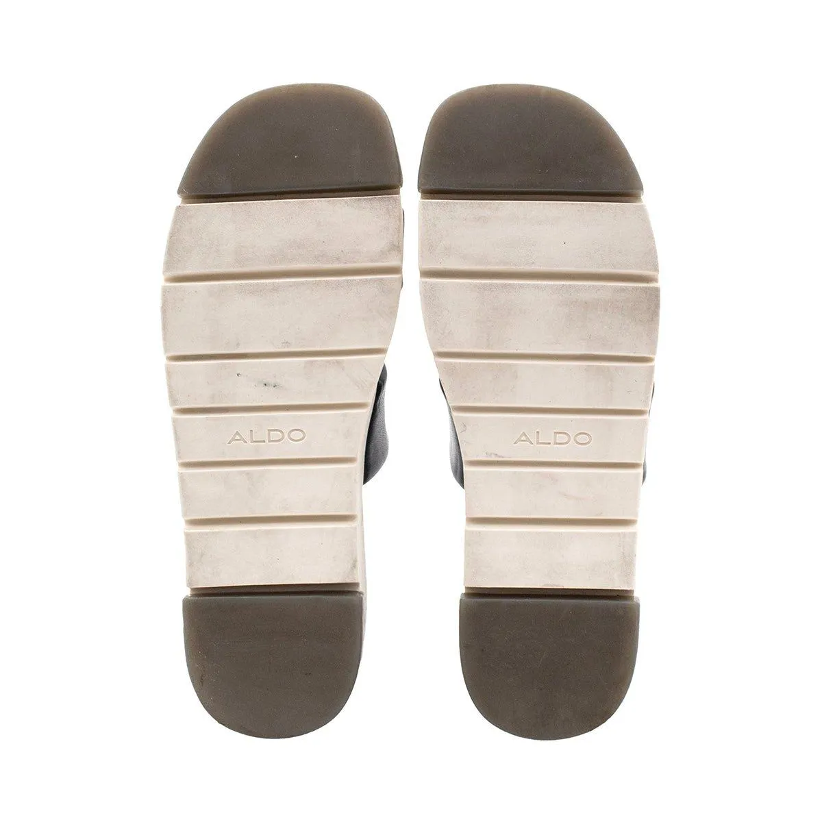 Aldo Platform Sandals Leather Black Colour For Women
