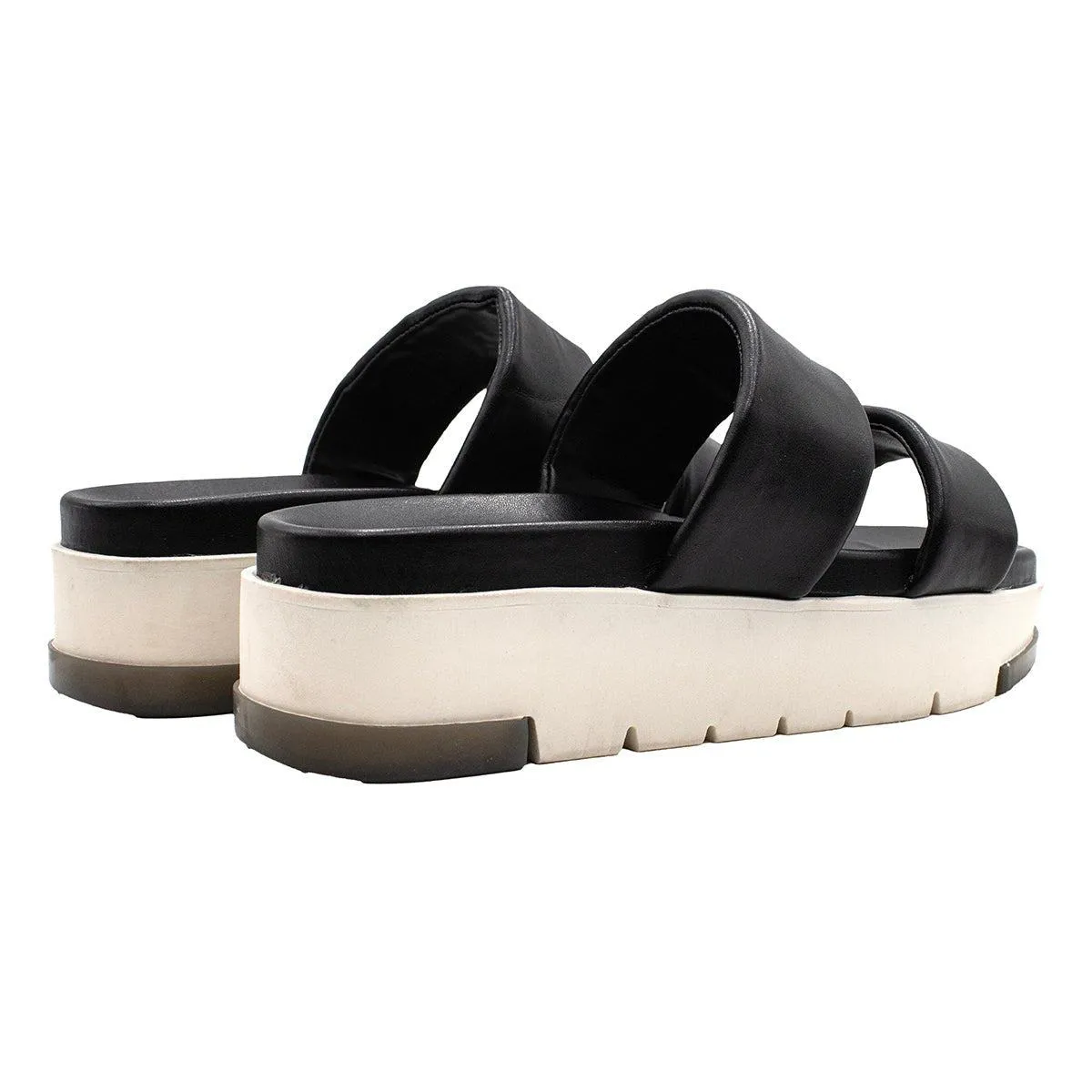 Aldo Platform Sandals Leather Black Colour For Women