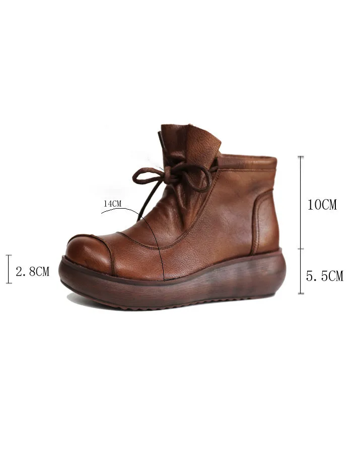 Ankle Lace-up Comfortable Winter Wedge Boots