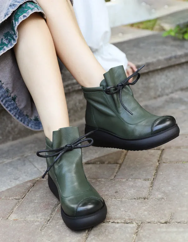 Ankle Lace-up Comfortable Winter Wedge Boots