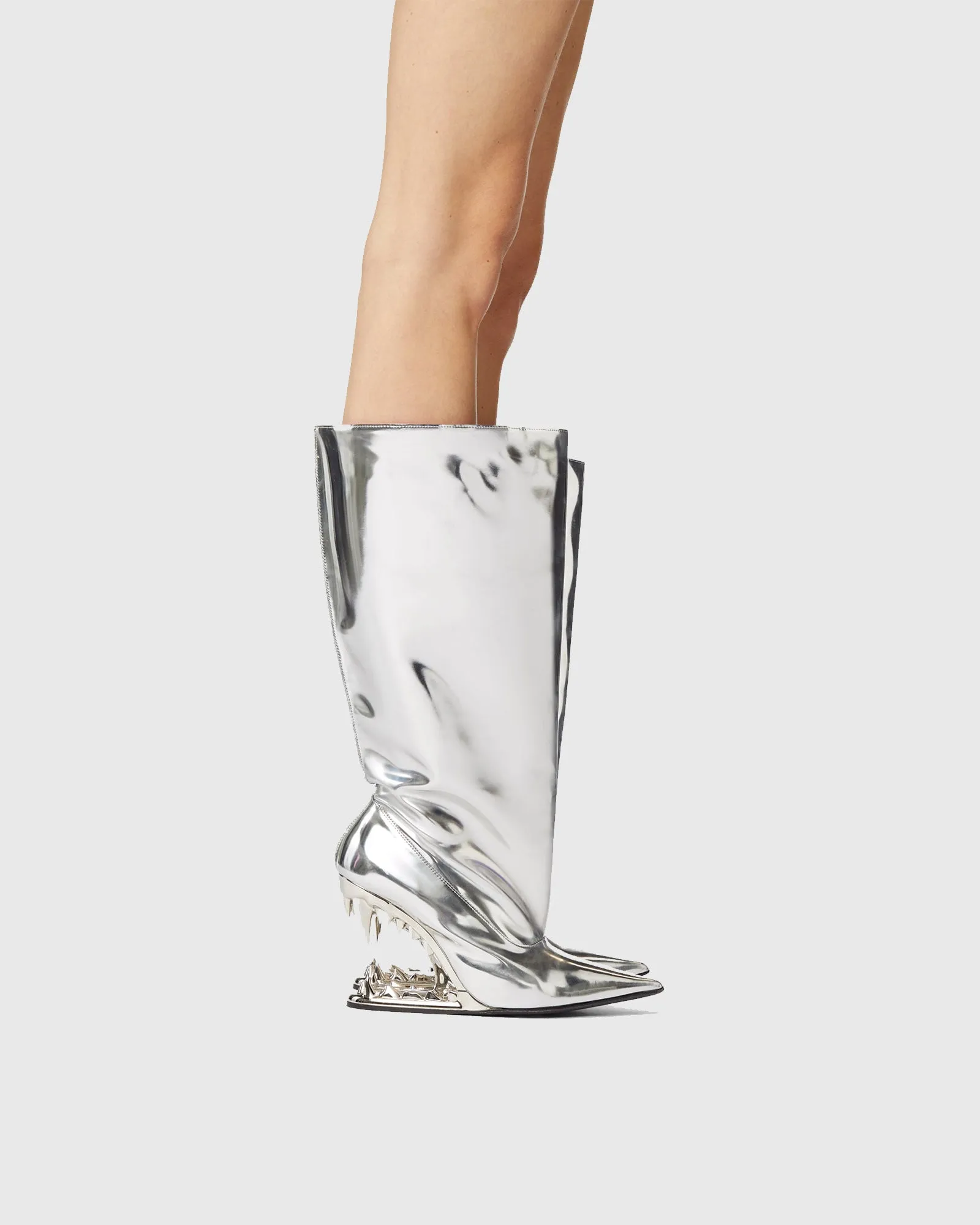 Antonia Wolf Tooth Metallic Knee High Boots