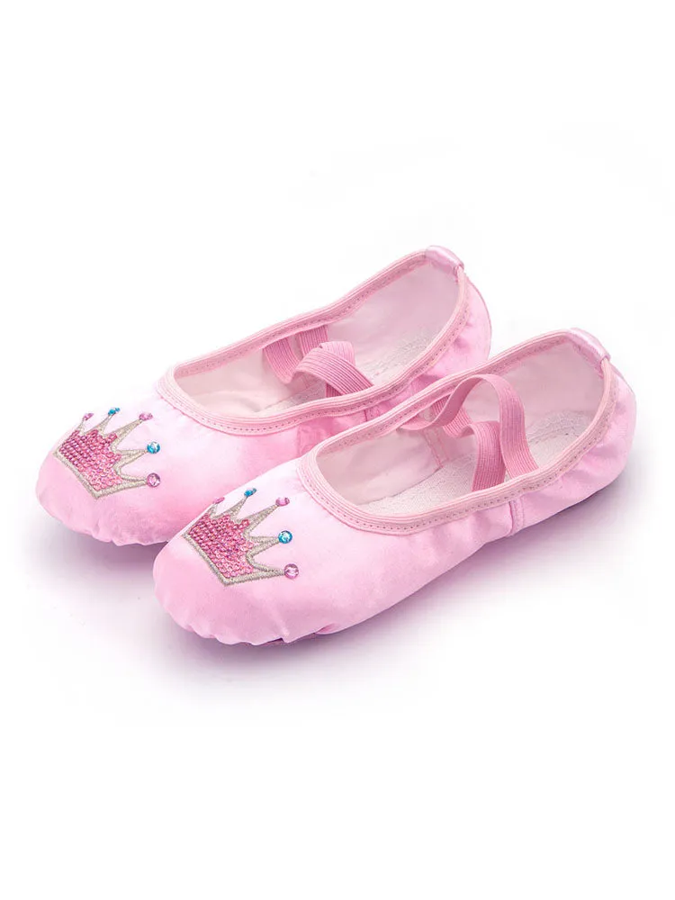 Ballet Dance Soft Sole Shoes Sequin Crown Exercise Shoes