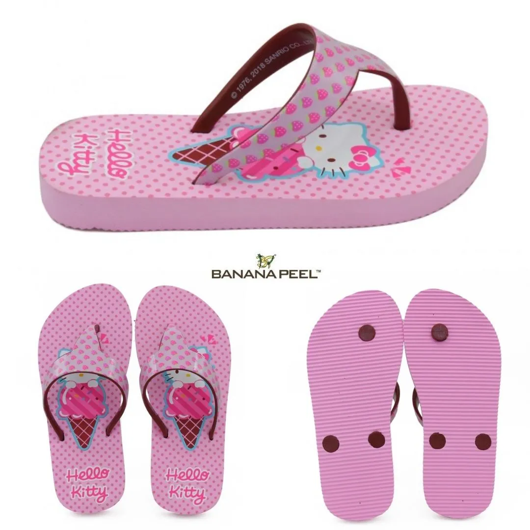 Banana Peel Girls Slippers Kids Frozen Sweet Hello Kitty - Strawberry HK on Top