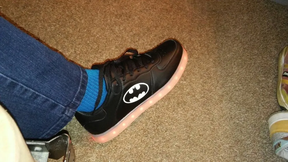 Batman Light Up Shoes Flashing LED Luminous Shoes Low Top Unisex Shoes