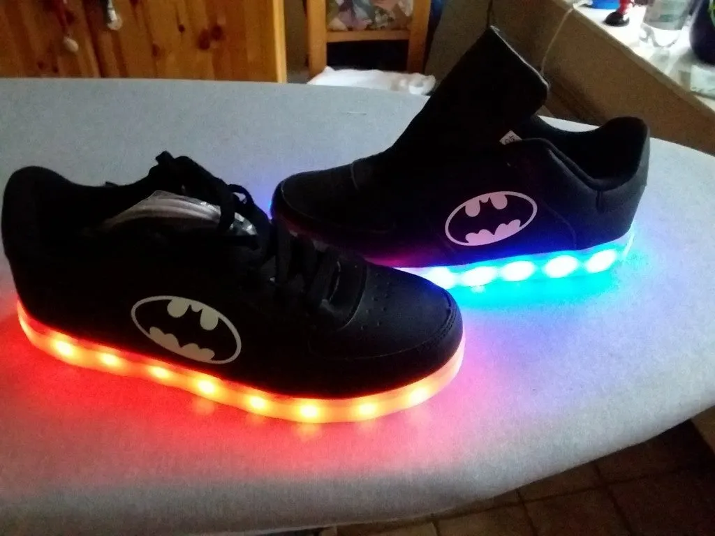 Batman Light Up Shoes Flashing LED Luminous Shoes Low Top Unisex Shoes
