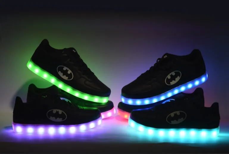 Batman Light Up Shoes Flashing LED Luminous Shoes Low Top Unisex Shoes