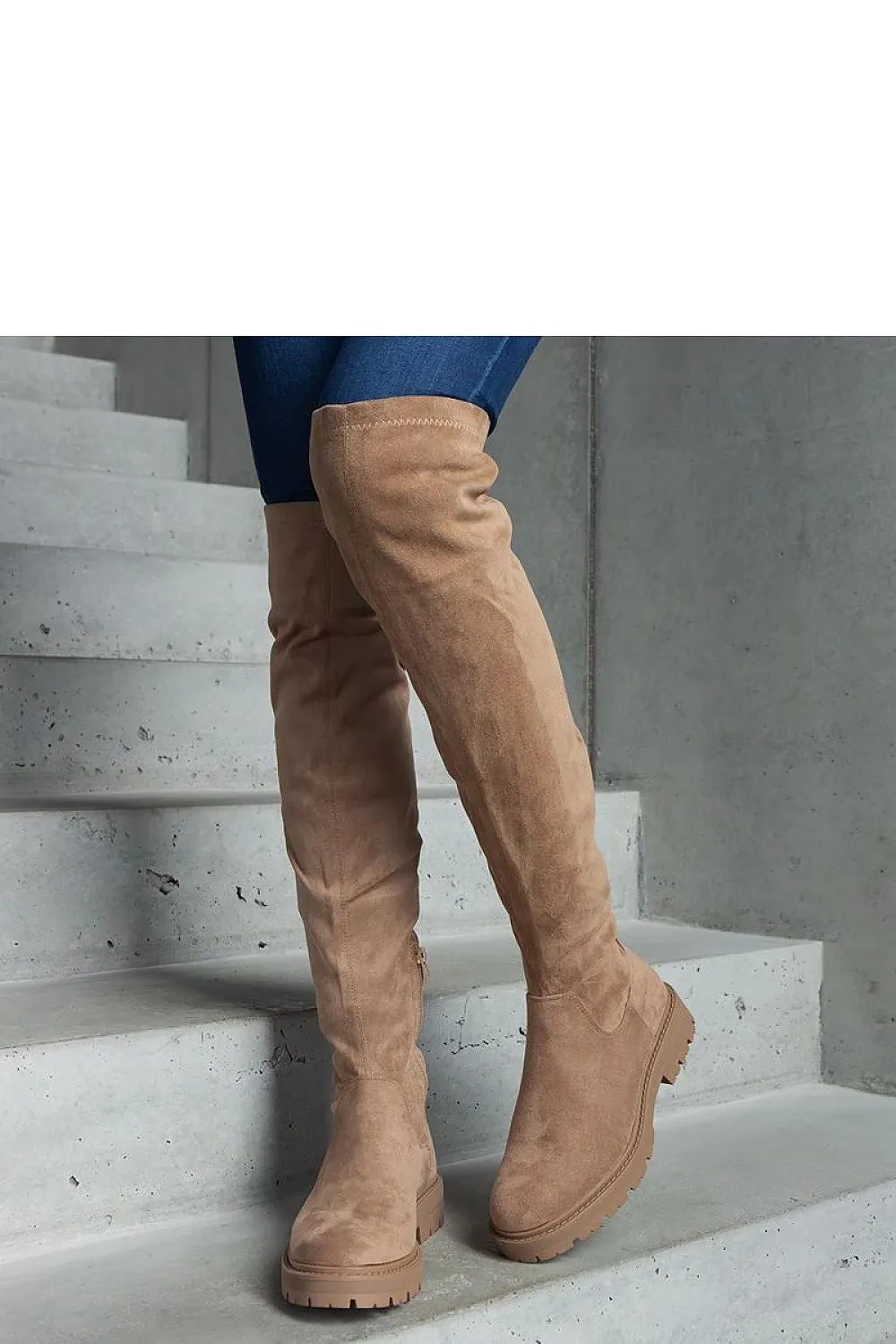 Black long flat sole boots