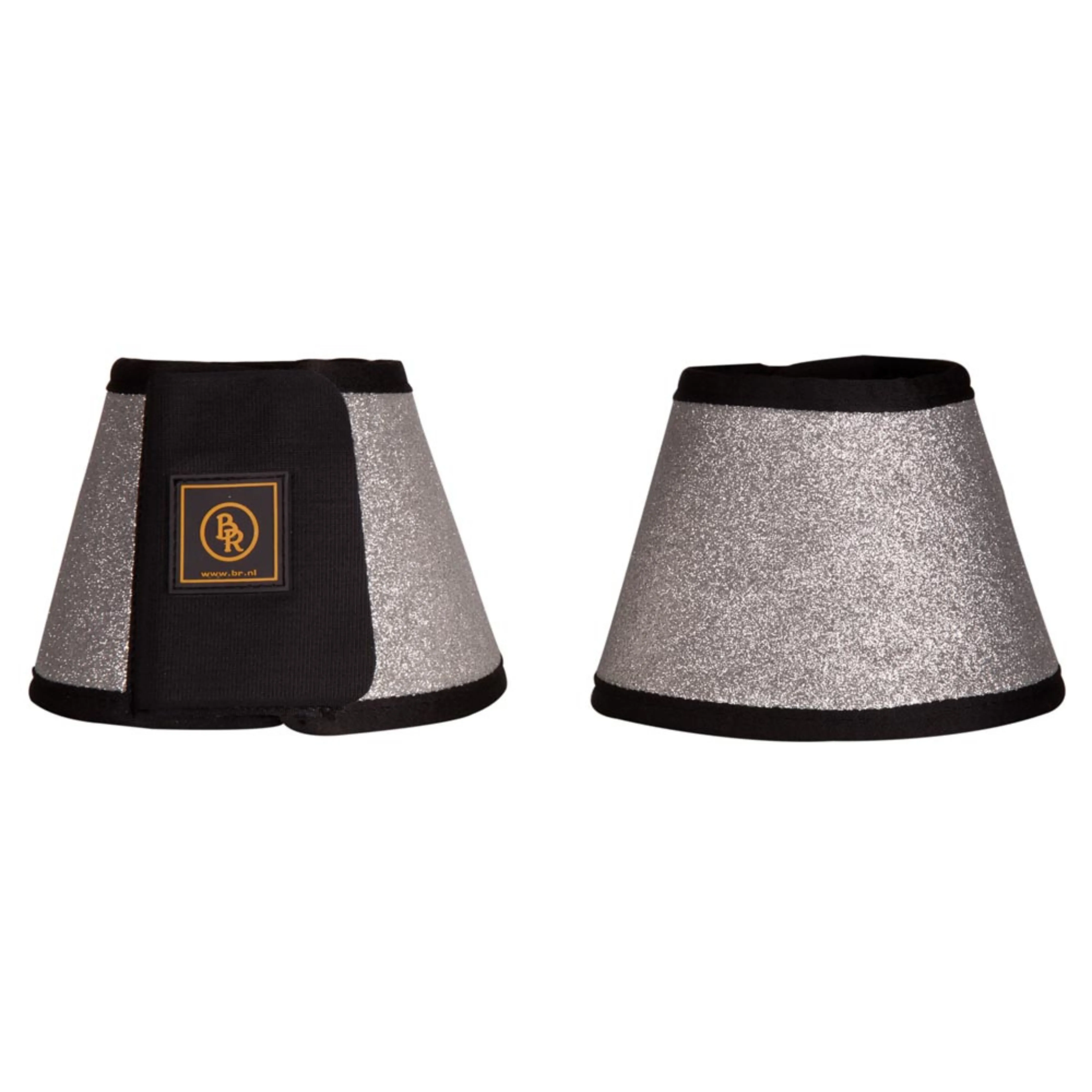 BR Equestrian Glitter Overreach Boots - Silver Grey
