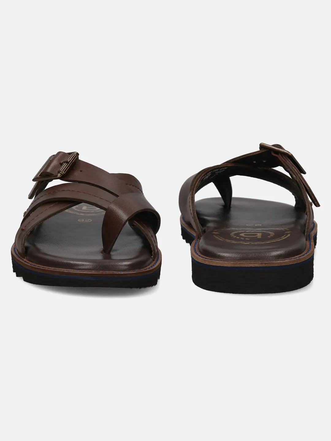bugatti Dark Brown Cross Strap Sandals