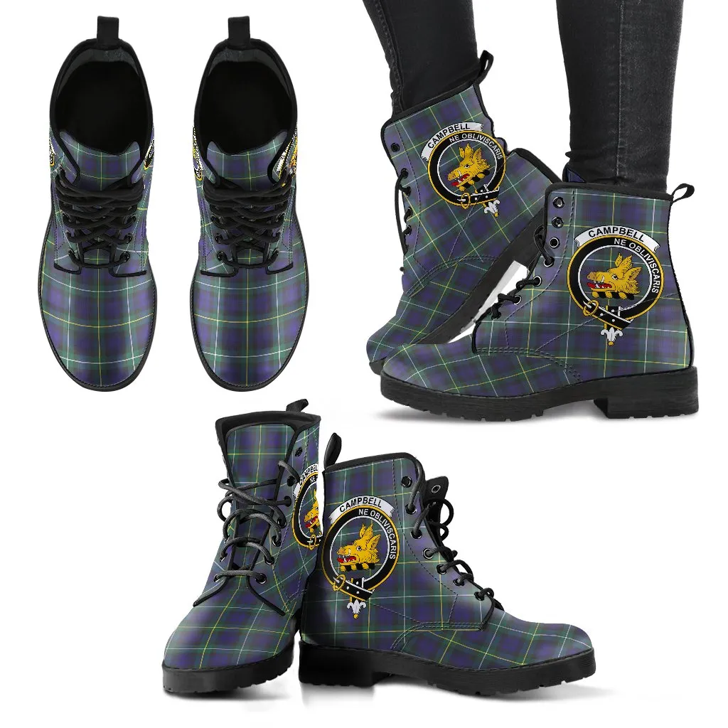 Campbell of Loudon Tartan Clan Badge Leather Boots