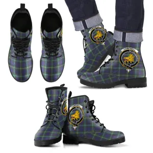 Campbell of Loudon Tartan Clan Badge Leather Boots