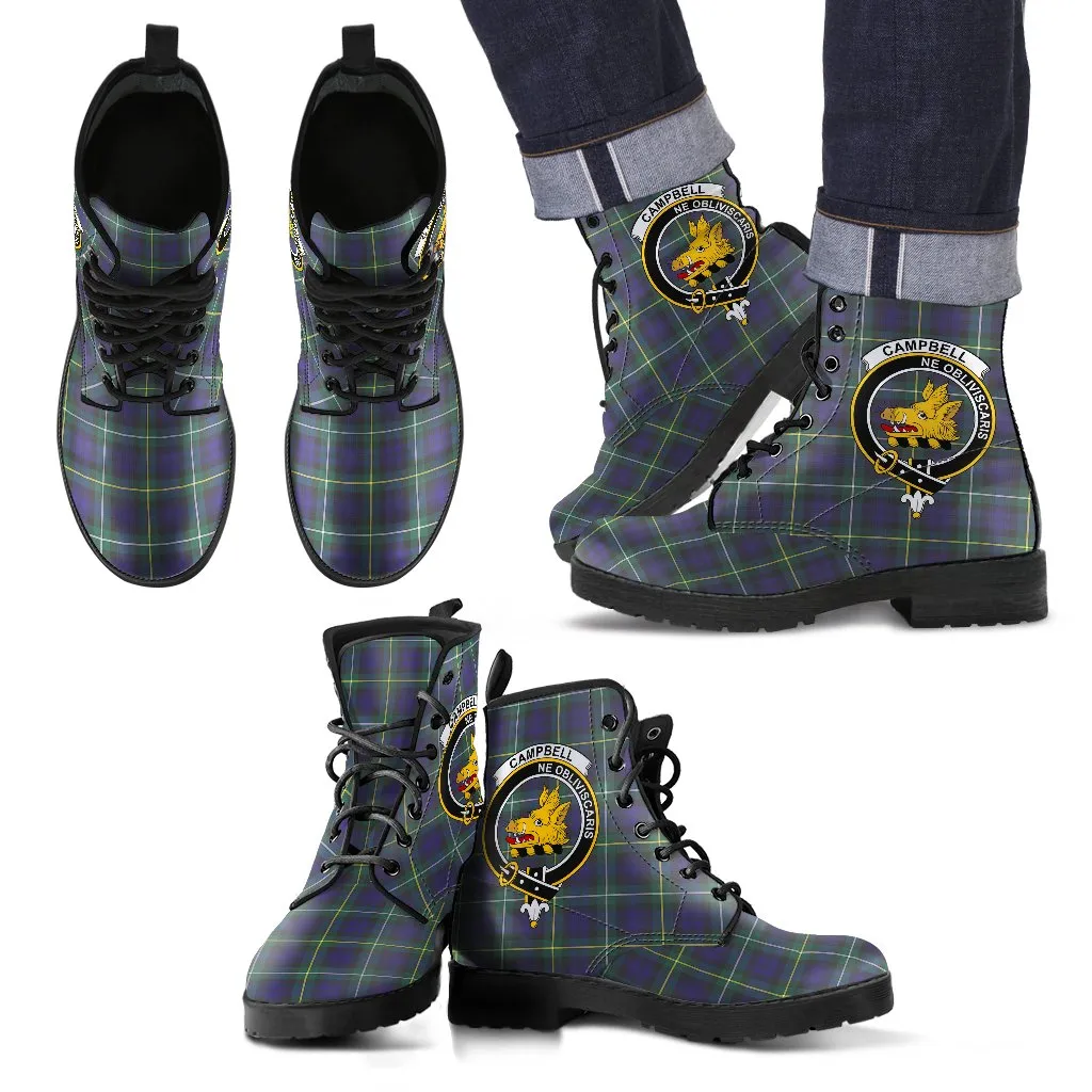 Campbell of Loudon Tartan Clan Badge Leather Boots