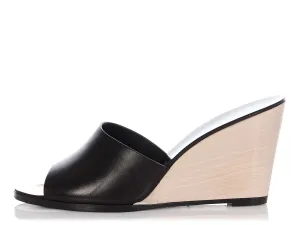 Chanel Black Leather Mule Heels