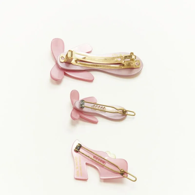 CHIC & MODE Alexandre Zouari LOT OF 3 pink ballerina shoes hair clip