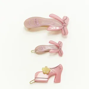 CHIC & MODE Alexandre Zouari LOT OF 3 pink ballerina shoes hair clip