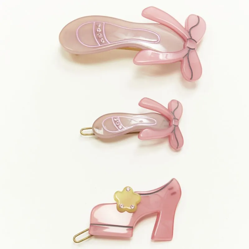 CHIC & MODE Alexandre Zouari LOT OF 3 pink ballerina shoes hair clip