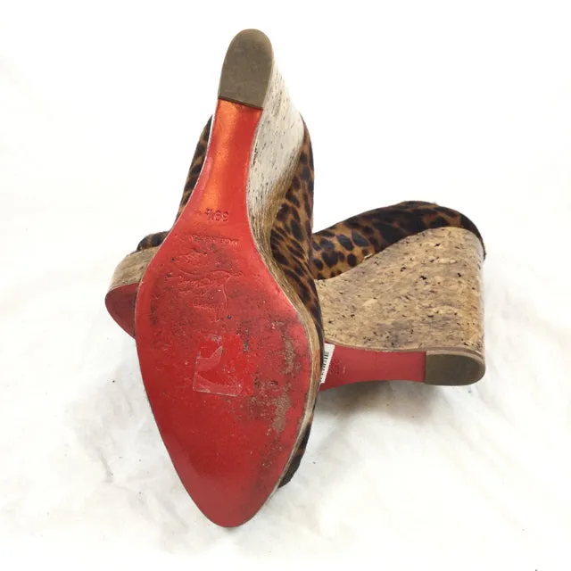 Christian Louboutin Leopard Wedges. Size 39.5