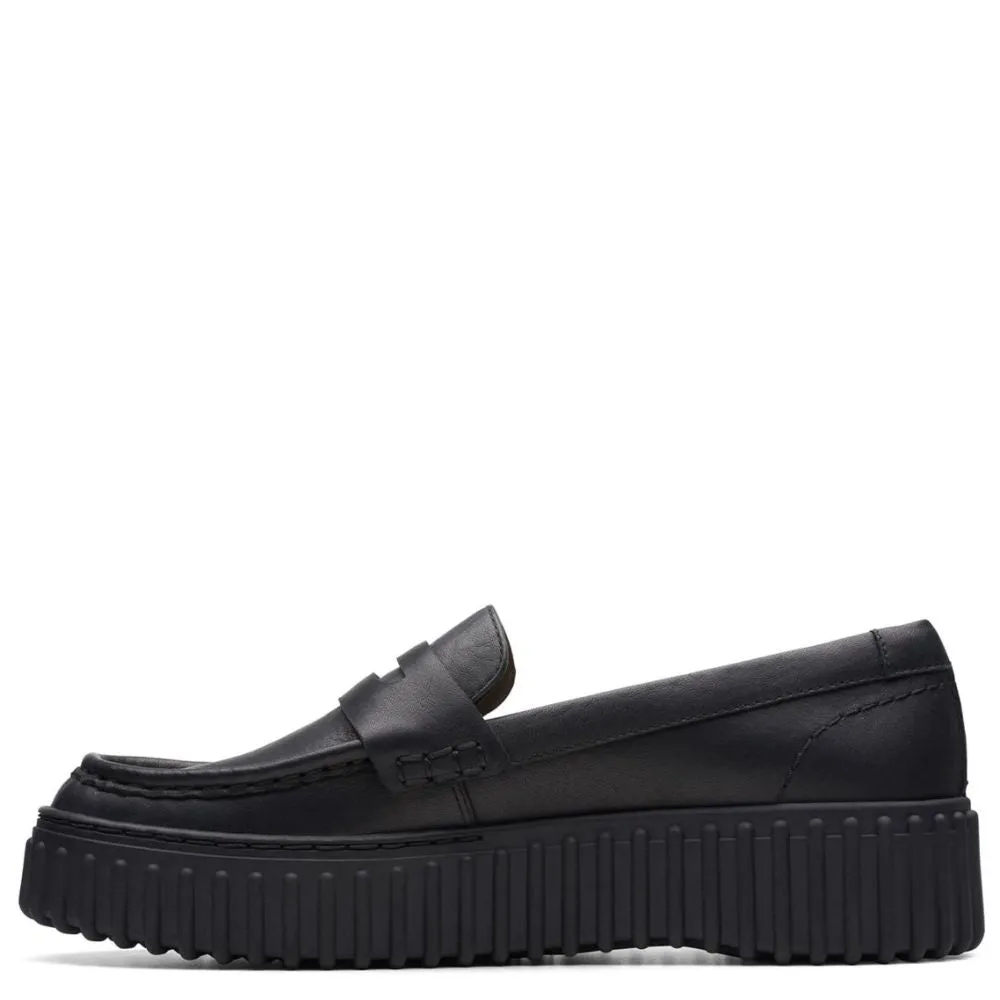 Clarks Women's Torhill Penny in Black Leather