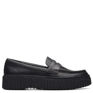 Clarks Women's Torhill Penny in Black Leather