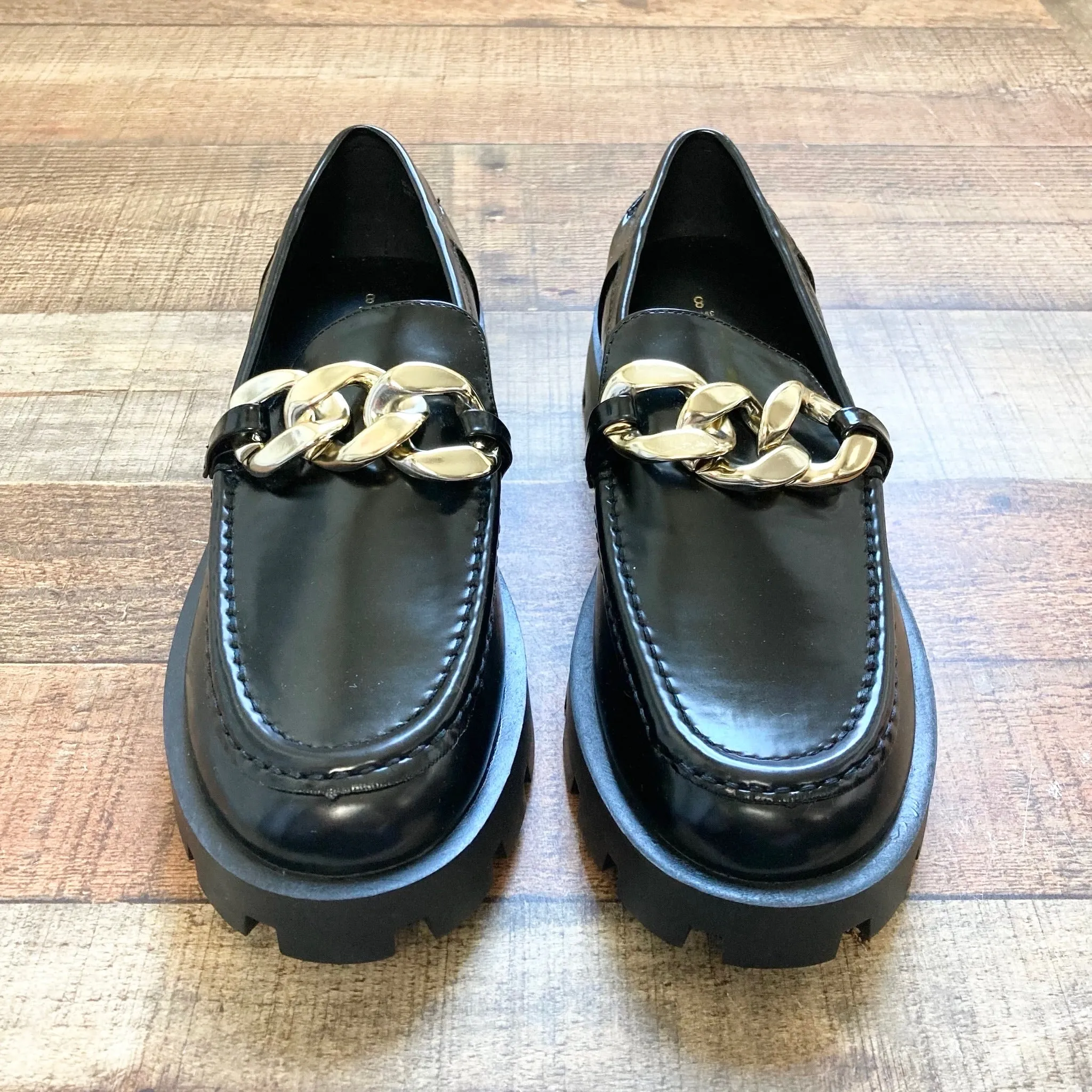 Dream Pairs Black Gold Chain Chunky Loafers- Size 8 (BRAND NEW CONDITION, sold out online)