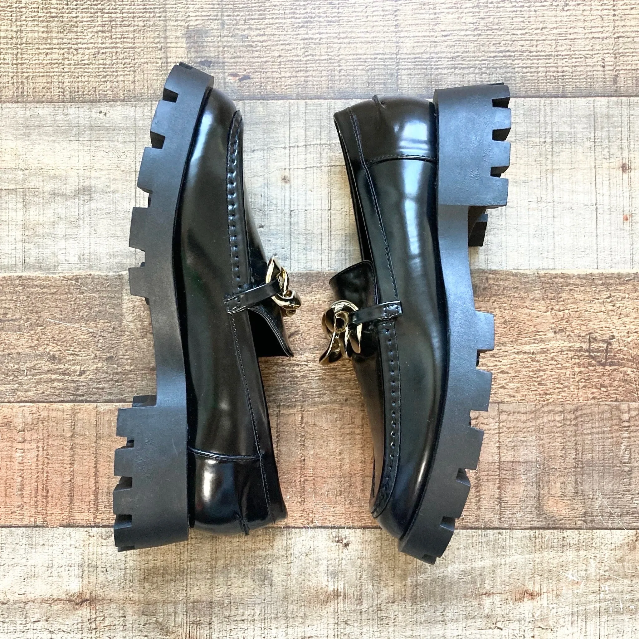 Dream Pairs Black Gold Chain Chunky Loafers- Size 8 (BRAND NEW CONDITION, sold out online)