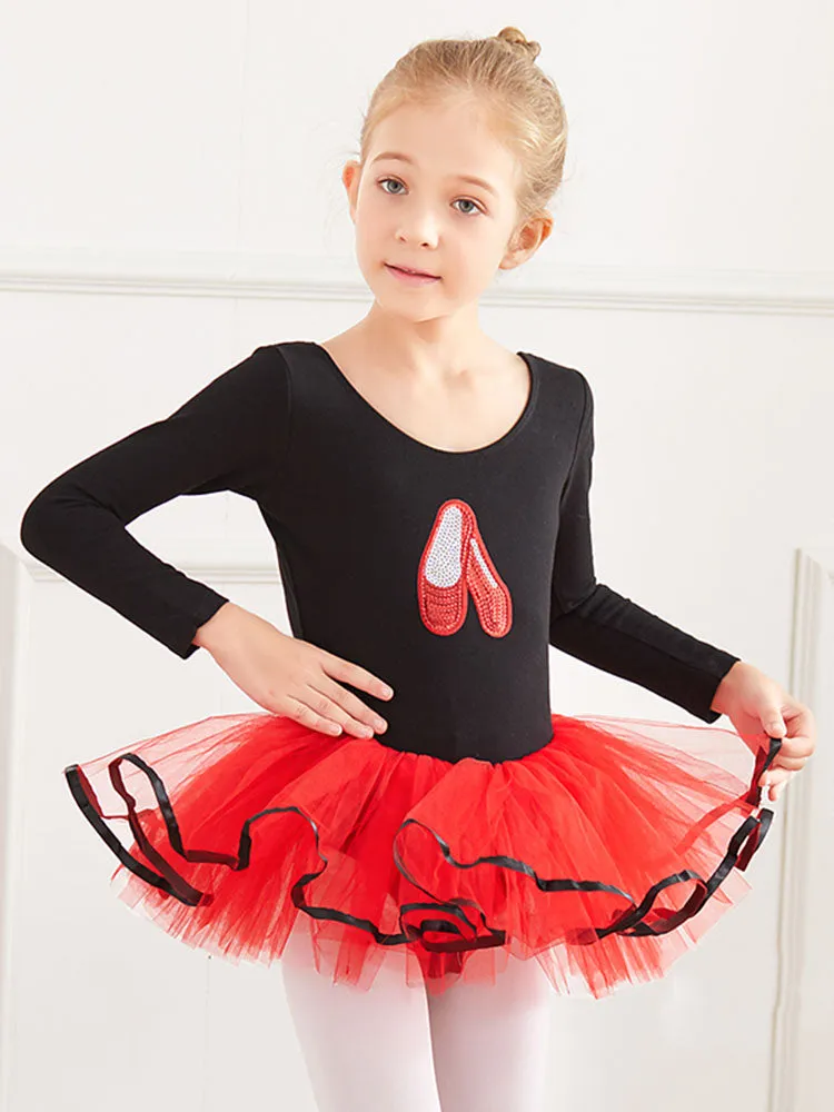 Embroidered Dance Dress Autumn/Winter Long Sleeved Ballet Clothes