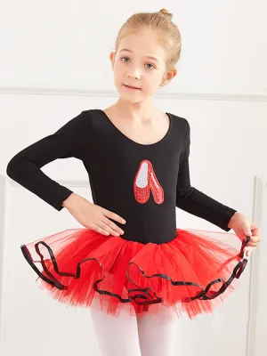 Embroidered Dance Dress Autumn/Winter Long Sleeved Ballet Clothes