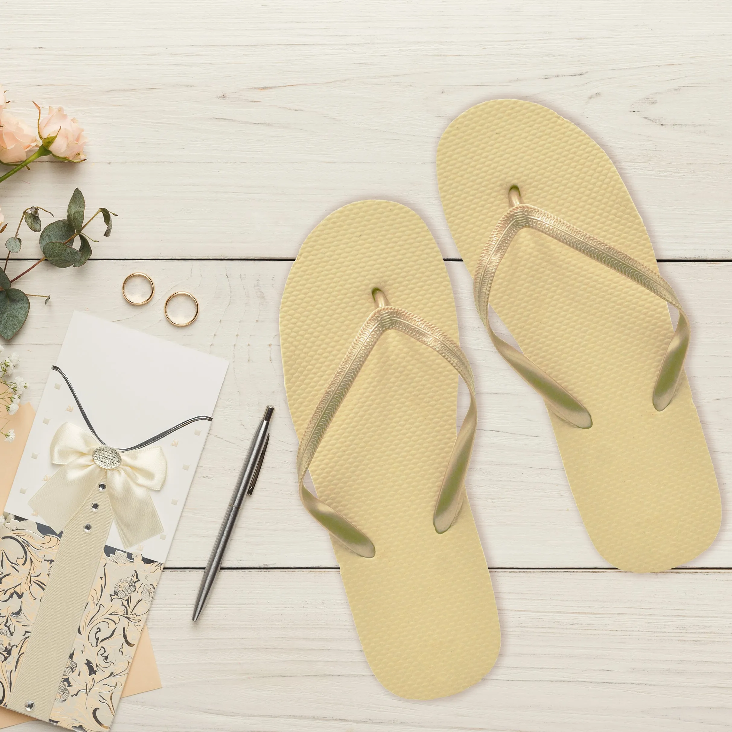 Gold Flip Flops