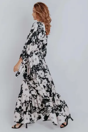 Isabelle Floral Print Ruffled Hem Belted Dress