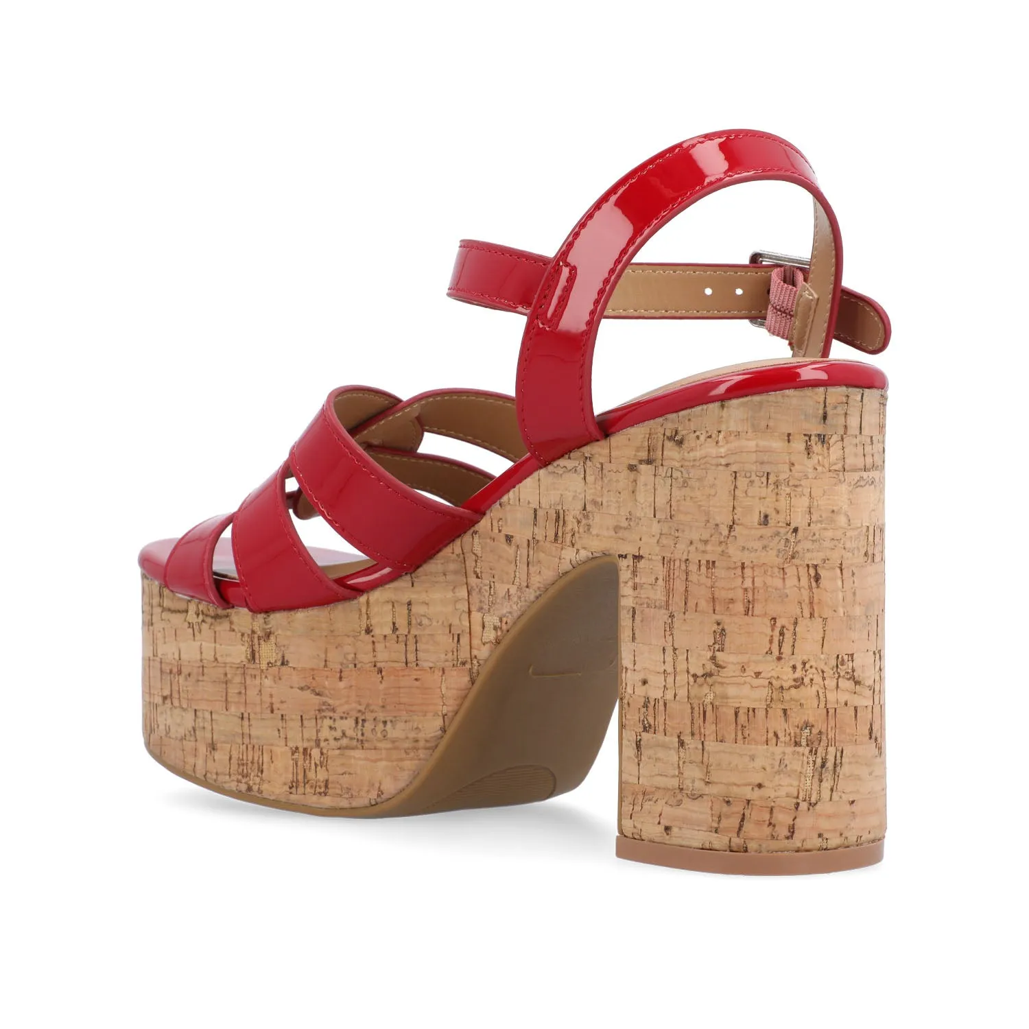 JANIA BLOCK HEELED SANDALS IN PATENT