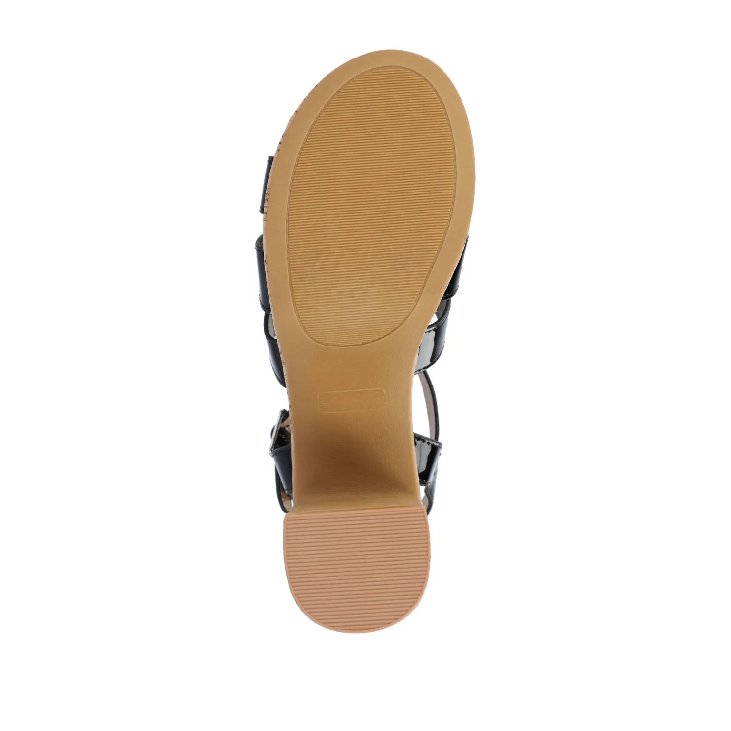 JANIA BLOCK HEELED SANDALS IN PATENT