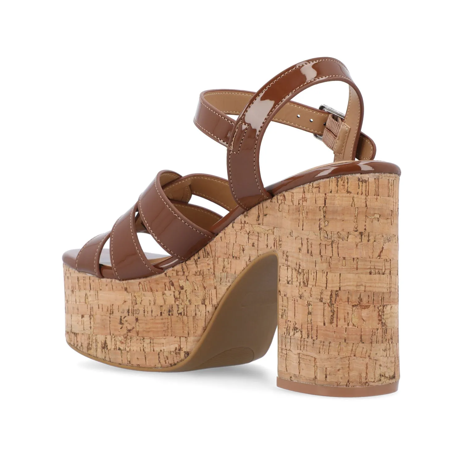 JANIA BLOCK HEELED SANDALS IN PATENT