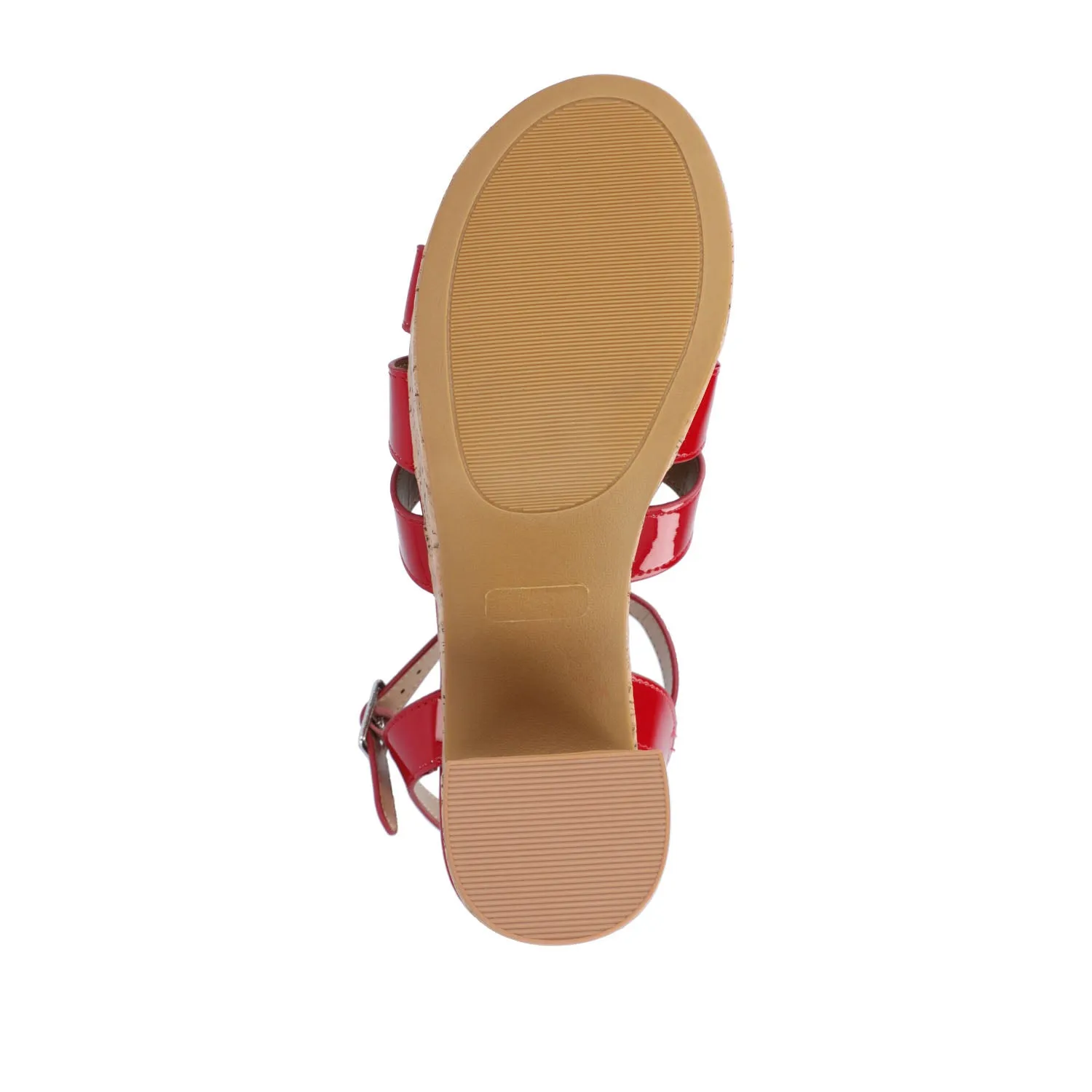JANIA BLOCK HEELED SANDALS IN PATENT