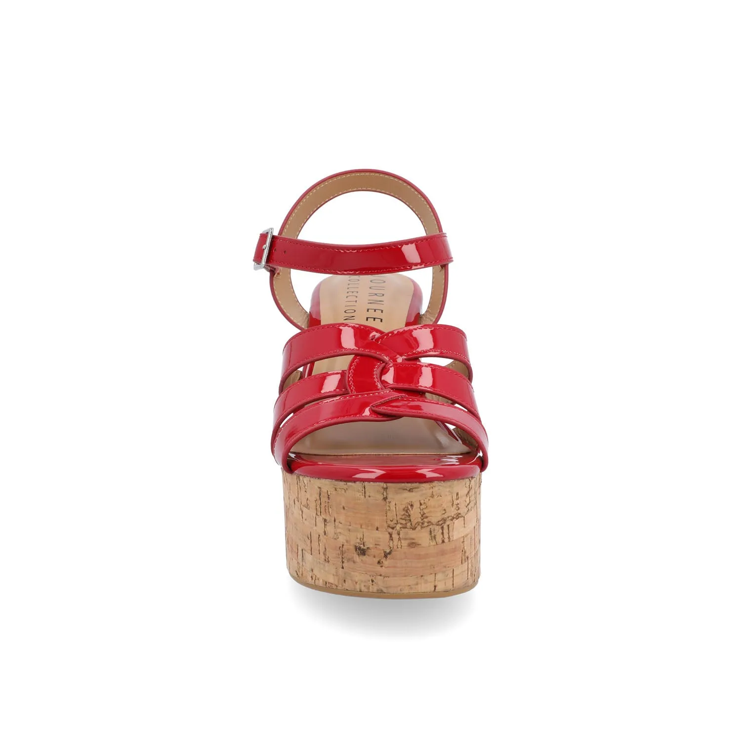 JANIA BLOCK HEELED SANDALS IN PATENT