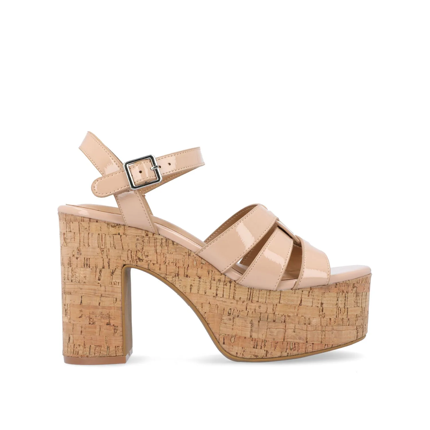 JANIA BLOCK HEELED SANDALS IN PATENT