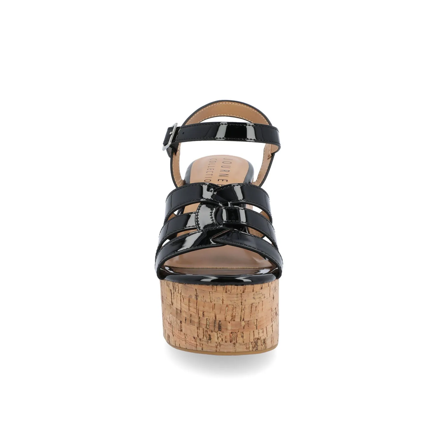 JANIA BLOCK HEELED SANDALS IN PATENT