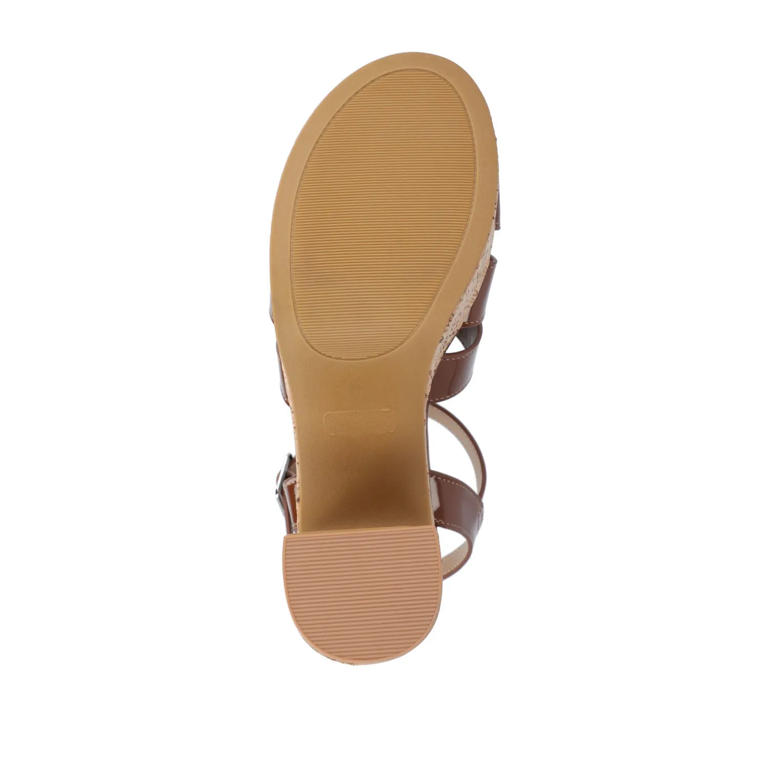 JANIA BLOCK HEELED SANDALS IN PATENT