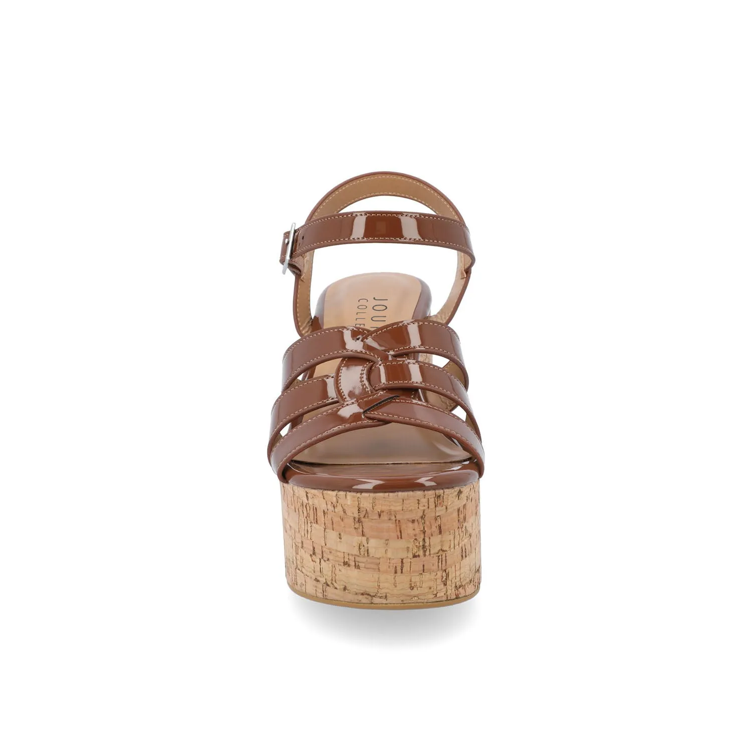 JANIA BLOCK HEELED SANDALS IN PATENT