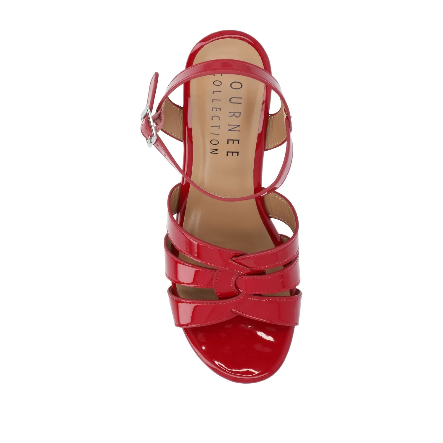 JANIA BLOCK HEELED SANDALS IN PATENT