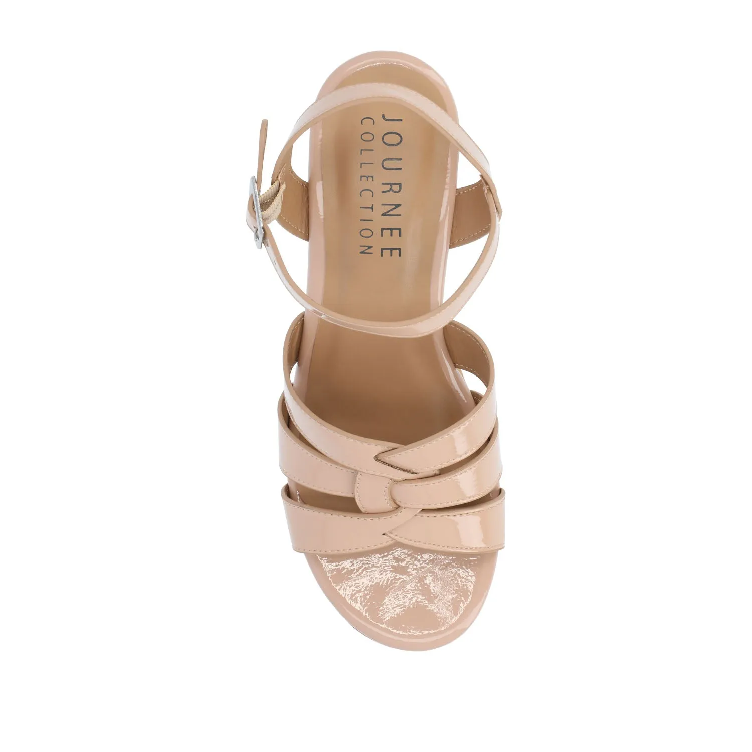 JANIA BLOCK HEELED SANDALS IN PATENT