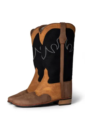 Jerry Detailed Tri-Colour Cowboy / Western Boots