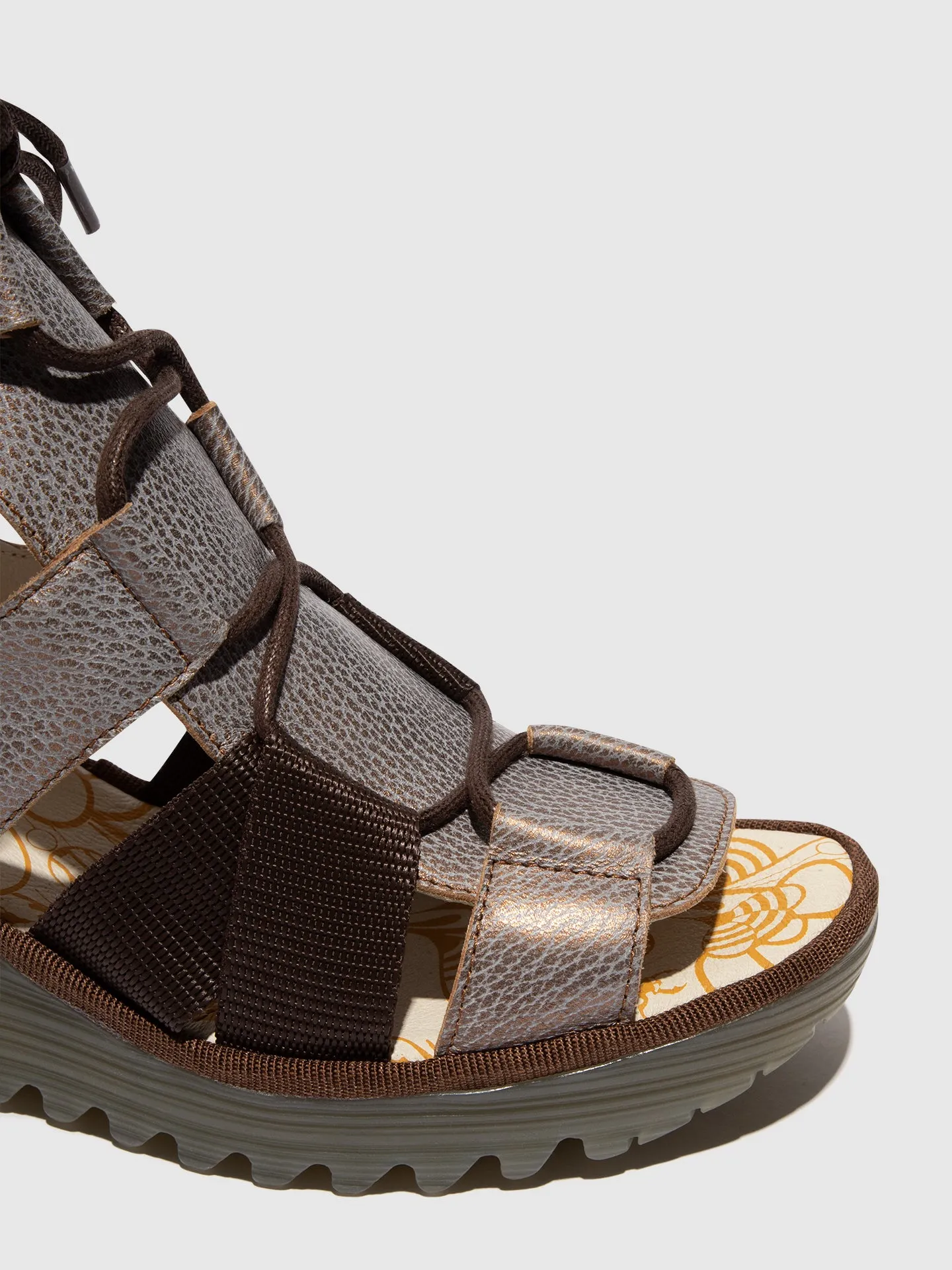 Lace-up Sandals YACA413FLY BRONZE