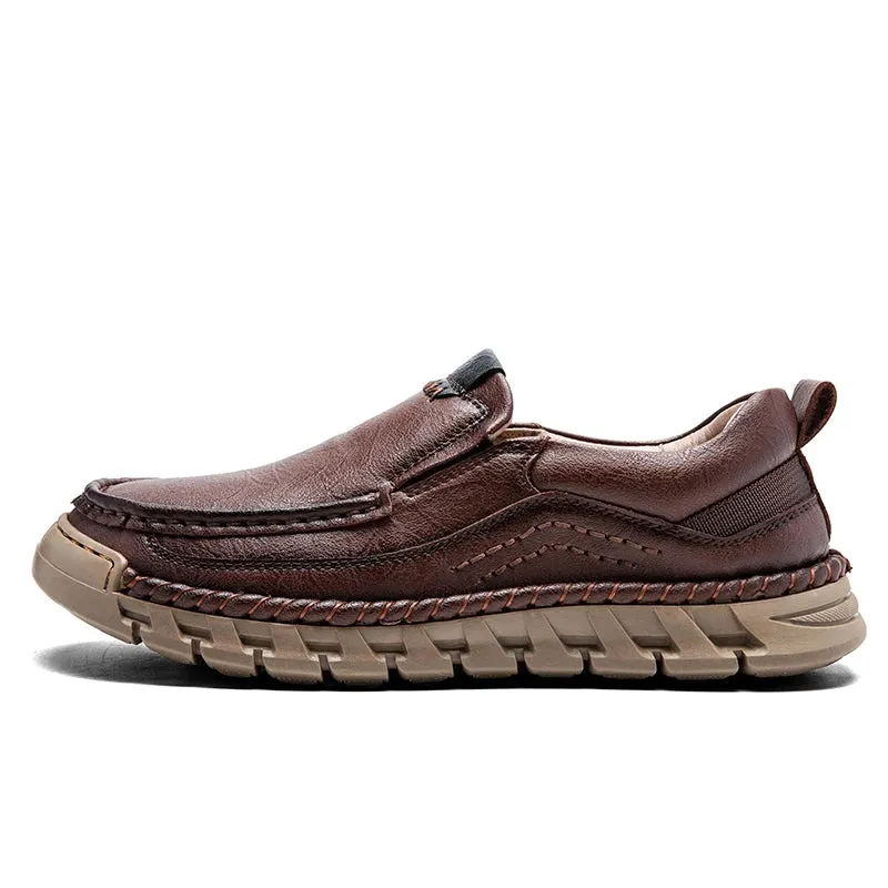 Men's Genuine Split Leather Comfortable Retro Loafer Shoes