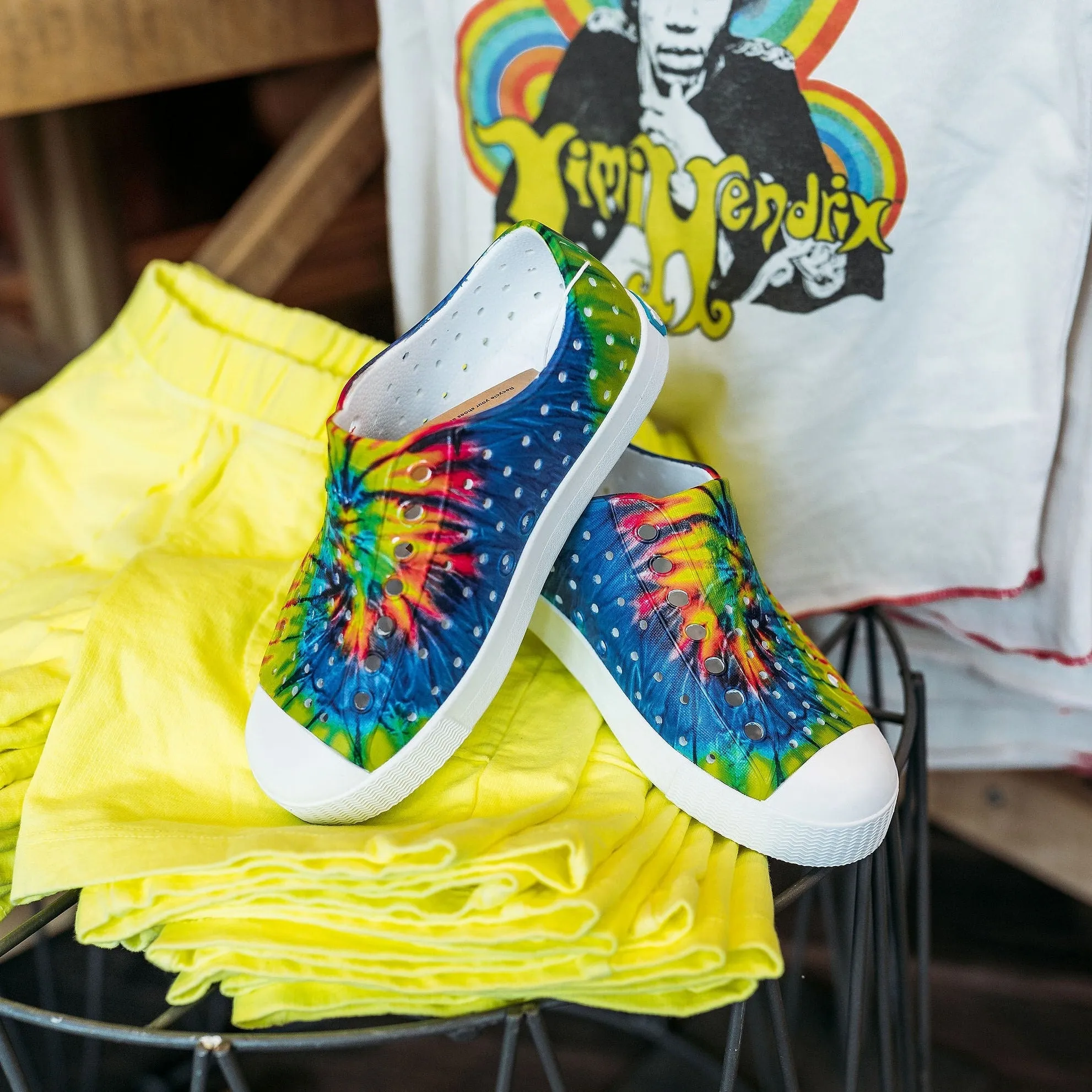 Native - Kids' Jefferson Shoe - Neon Multi Tie-Dye