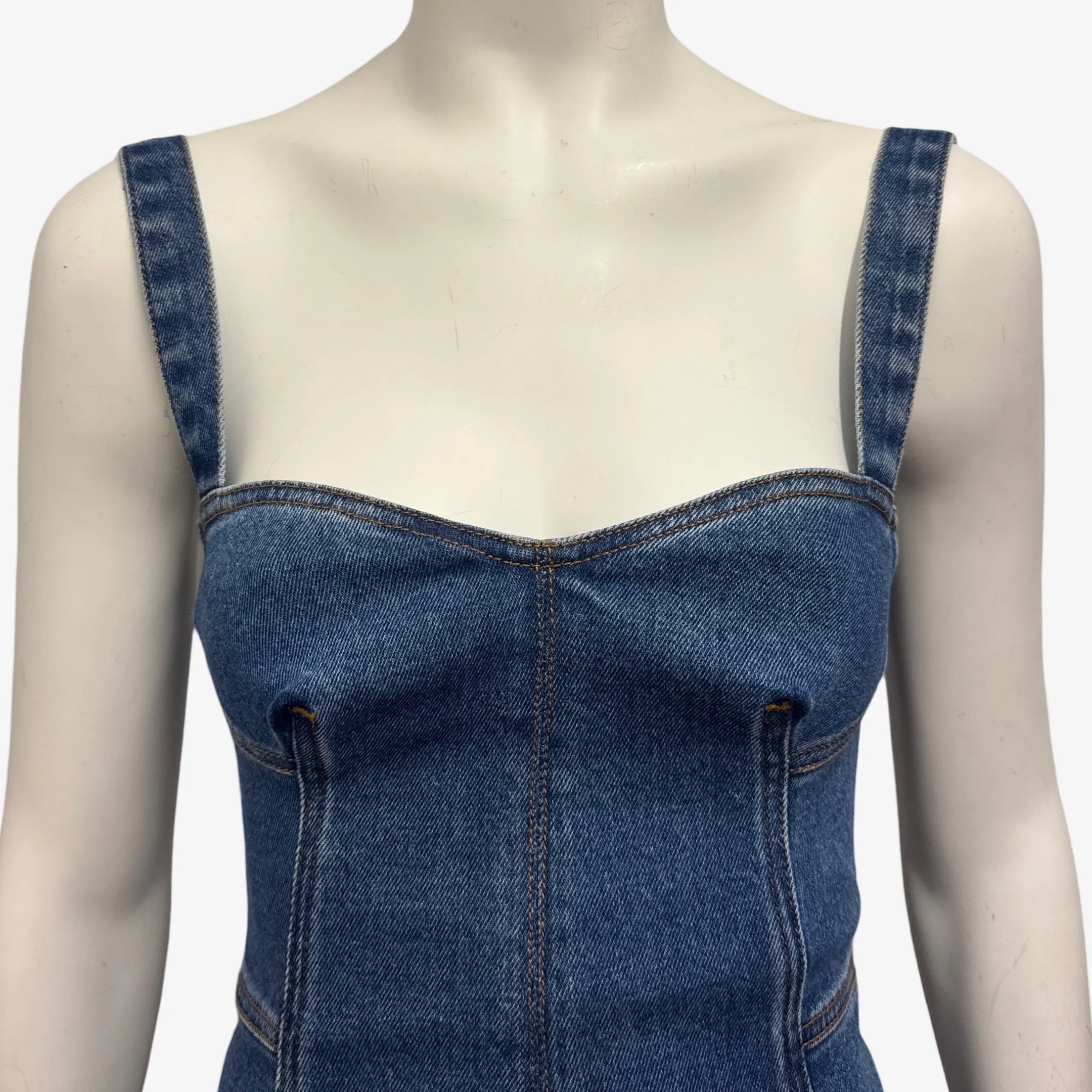 Oscar De La Renta Blue Denim Dress