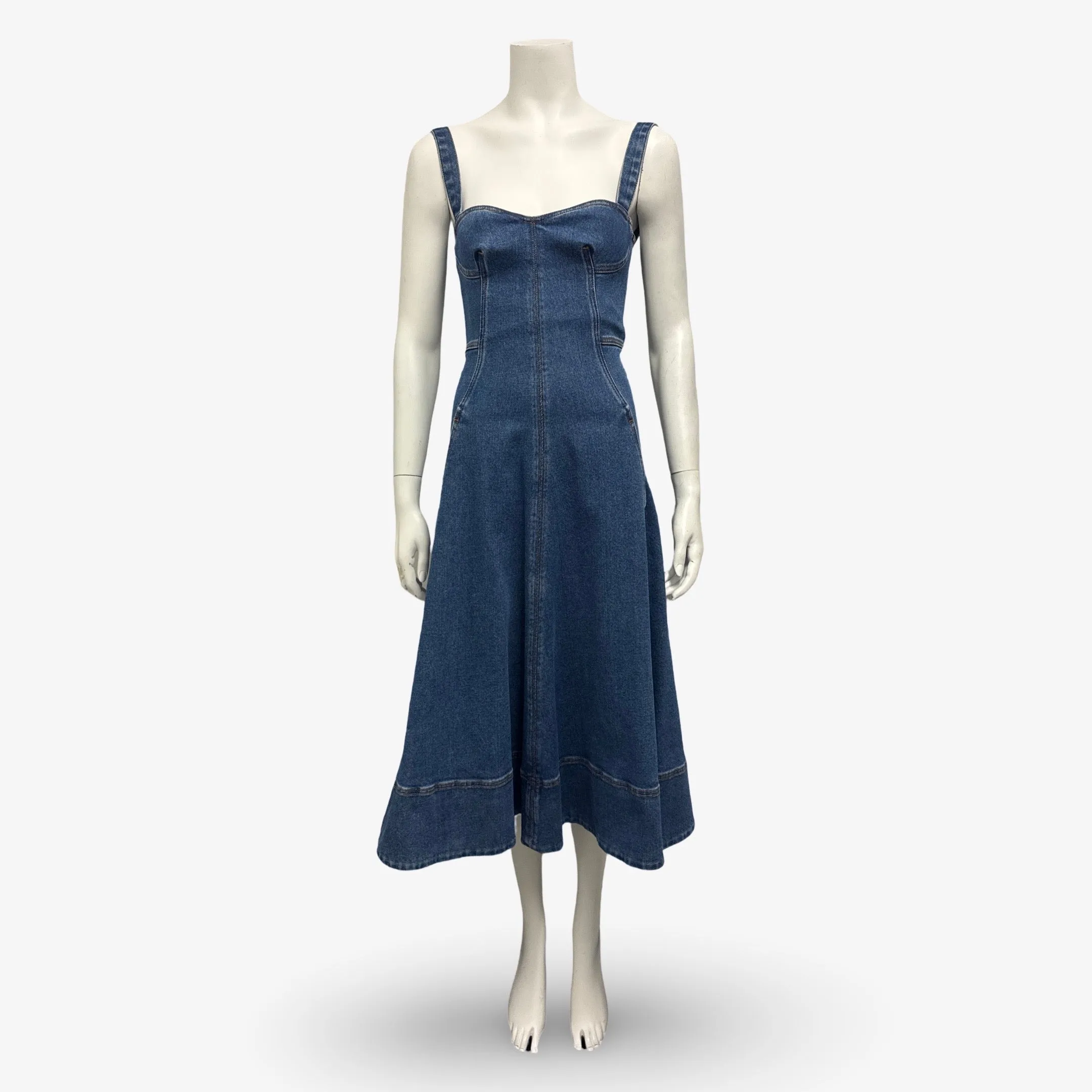Oscar De La Renta Blue Denim Dress