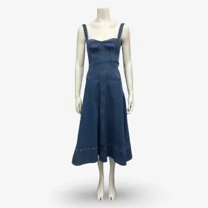 Oscar De La Renta Blue Denim Dress