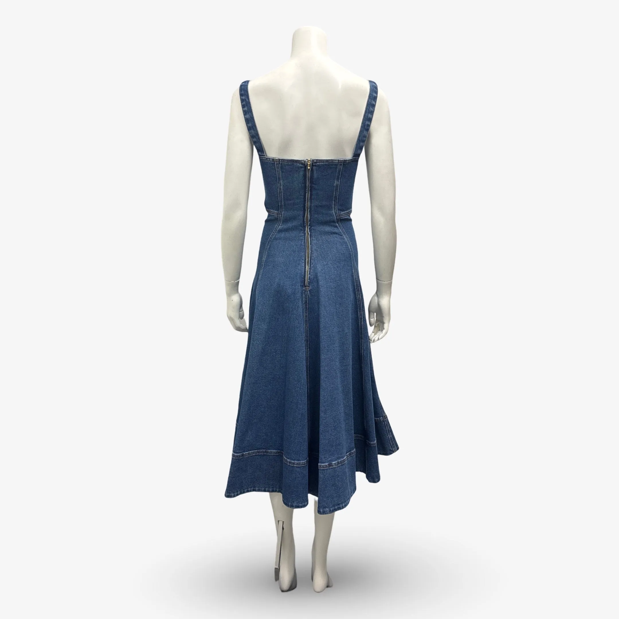 Oscar De La Renta Blue Denim Dress